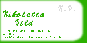 nikoletta vild business card